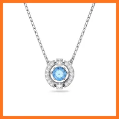 【新品】 【公式】【スワロフスキー】Una ネックレス, ラウンドカット, ブルー, ロジウム・プレーティング 0