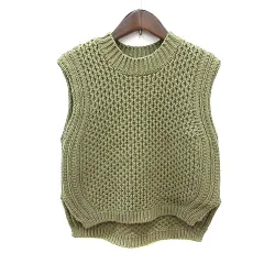 マカフィー MACPHEE トゥモローランド ニット セーター ノースリーブ 1 S 緑 カーキ /MN