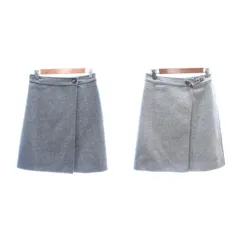 クミキョク 組曲 KUMIKYOKU 台形スカート ひざ丈 リバーシブル ウール 1 S グレー /AU