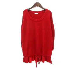 イエナ IENA ニット セーター 長袖 チュニック丈 ウール 赤 レッド /MN