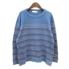 ゴールデンベア GOLDEN BEAR ニット セーター 総柄 長袖 LL 青 ブルー /MN