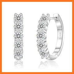 【新品】 KRKC&CO モアッサナイト フープピアス レディースピアス シルバー925 内径11mm 金属アレルギー対応 両耳 計0.6ct シルバー 人工ダイヤモンド 20G リングぴあす シンプル おしゃれ アクセサリー プレゼント 1