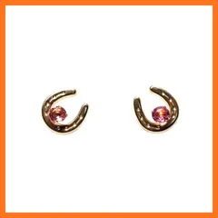 【新品】 K10 バースデーストーンシリーズ 馬蹄ピアス ピンクトルマリン 0
