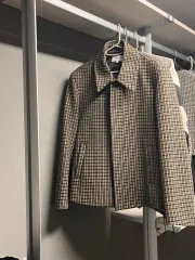 冬のグレンチェックジャケット