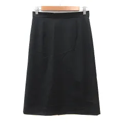 ナチュラルビューティー NATURAL BEAUTY 台形スカート フレア ミモレ ロング 36 黒 ブラック /MS