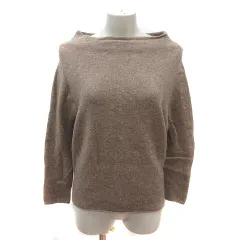 イエナ IENA ニット カットソー ボートネック ウール 長袖 茶 ブラウン /MS