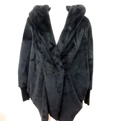 エモダ EMODA ボアコート 長袖 フード付 F 黒 ブラック /RT