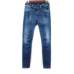 リプレイ REPLAY スキニーパンツ デニム ジーンズ ダメージ加工 26 紺 ネイビー /YI