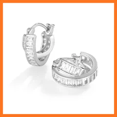 【新品】 Gift from New York ピアス レディース フープピアス ハーフエタニティ プラチナ 加工 シルバー925 金属アレルギー対応 ブランド 女性 1