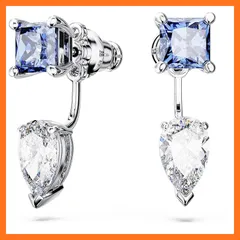 【新品】 [スワロフスキー] 【公式】[スワロフスキー] ミックスカット クリスタル Mesmera シルバーピアス ブルー 小さめ 1