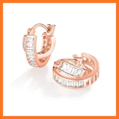 【新品】 Gift from New York ピアス レディース フープピアス ハーフエタニティ 18金 ピンクゴールド 加工 シルバー925 金属アレルギー対応 ブランド 女性 1