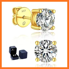 【新品】 MomentWish モアサナイト ピアス 18金 金属アレルギー対応 ピアス レディース メンズ 0.6カラット Dカラー VVS1 人工ダイヤモンド 4mm 人気 誕生日プレゼント 1