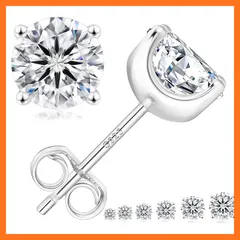 【新品】 KRKC モアッサナイトピアス 計0.6/1.0/1.2/1.6/2.0/3.0カラット シルバー925 金属アレルギー対応 レディース/メンズ 一粒ピアス ダイヤモンド モアサナイト スタッドピアス 両耳用 誕生日ギフト 母の日プレゼント ギフ 1