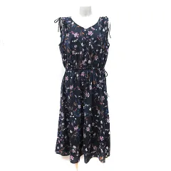 グローバルワーク GLOBAL WORK ワンピース ロング ノースリーブ 花柄 F 紺 ネイビー /YI