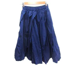 ユニクロ UNIQLO マルニ MARNI ギャザースカート バルーン ミモレ ロング XS 紺 ネイビー /AU