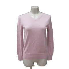 アンタイトル UNTITLED ニット カットソー Vネック ウール 長袖 2 ピンク /MS