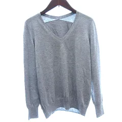 ケーティー キヨコ タカセ  K.T KIYOKO TAKASE ニット セーター Vネック 切替 カシミヤ 長袖 9 M グレー /AU