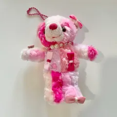 カワイイベアー モモ ピンク リボン キーホルダー ぬいぐるみ マスコット