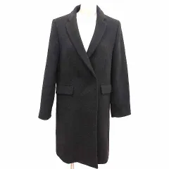 コムサイズム COMME CA ISM チェスターコート 総裏地 黒 ブラック /YK