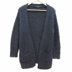 セオリー Theory ロングカーディガン ニット 前開き 長袖 モヘヤ混 S 紺 ネイビー /YK
