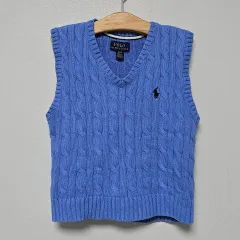 キッズ 3T ポロラルフローレン ニット ベスト スカイブルー