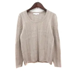 自由区 オンワード樫山 ニット カットソー 長袖 ケーブル ウール 40 L ベージュ /MN