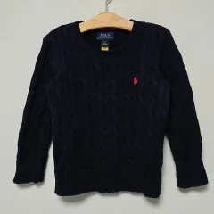 キッズ 3T ポロ ラルフローレン ニット ネイビー
