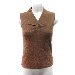 23区 オンワード樫山 ニット カットソー ノースリーブ 38 M 茶 ブラウン /YI