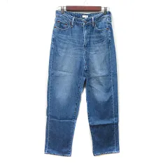 アースミュージック&エコロジー EARTH MUSIC & ECOLOGY パンツ デニム ジーンズ ダメージ加工 M 紺 ネイビー /YI ●RY