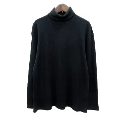 シーケーカルバンクライン ck Calvin Klein ニット カットソー タートルネック 長袖 リブ ウール L 黒 ブラック /MN