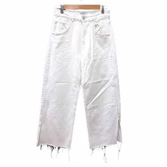 ベルシュカ Bershka ワイドパンツ デニム ダメージ加工 36 S 白 ホワイト /YK ●RY