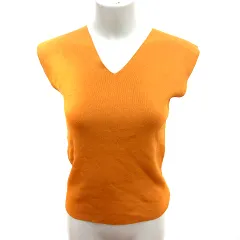 N.Natural Beauty Basic N.ナチュラルビューティーベーシック ニット カットソー Vネック ノースリーブ M オレンジブラウン /RT