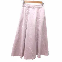 マーリエパーエフデ Maglie par ef-de フレアスカート ロング フェイクスエード 5 XS ピンク /YK