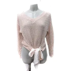 ジルバイジルスチュアート JILL by JILLSTUART ニット セーター 長袖 リボン FR ピンクベージュ /YI