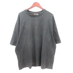 ユニクロ UNIQLO カットソー Tシャツ クルーネック ボーダー 五分袖 4XL グレー 茶 ブラウン /MN ●RY