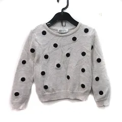 エイチ&エム H&M ニット カットソー 長袖 ドット ベージュ /YI ●RY