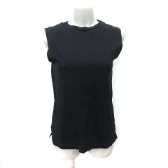 ジーユー GU Tシャツ カットソー ノースリーブ M 黒 ブラック /YI ●RY