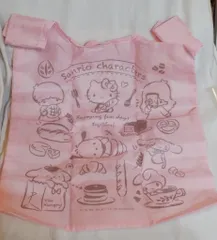 サンリオ+景品 ハローキティ リトルツインスターズ キキララ マイメロディ ポチャッコ シナモロール ポムポムプリン エコバッグ ピンク パン柄 2020年