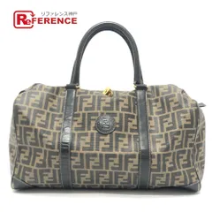FENDI フェンディ ボストンバッグ ズッカ柄 PVC/レザー ブラウン