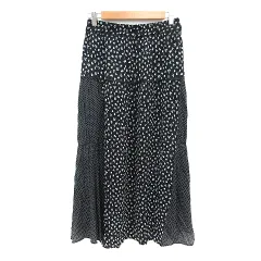 スローブ イエナ SLOBE IENA  フレアスカート ロング 花柄 ドット 黒 ブラック /MN