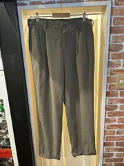 A-1709 ナイキ NIKE ゴルフ スラックス ツータック ポリエステル ブラウン系 ベージュ系 サイズ表記38×32