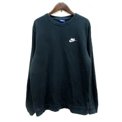 ナイキ NIKE トレーナー スウェット ロゴ刺繍 長袖 L 黒 ブラック /MN