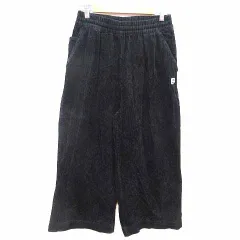 プーマ PUMA ワイドパンツ コーデュロイ S 黒 ブラック /YK