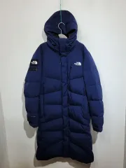 (L) THE NORTH FACE ザノースフェイス グースダウン ロング丈ダウンジャケット アウター ネイビー グースファー ダウンコート フード