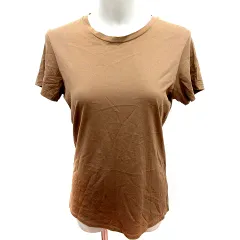 セオリー Theory ニット カットソー Vネック 半袖 M 茶 ブラウン /RT