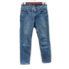 リーバイス Levi's スキニーパンツ デニム ジーンズ ダメージ加工 28 紺 ネイビー /YI