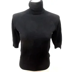 ザラ ZARA ニット カットソー タートルネック 七分袖 S 黒 ブラック /RT