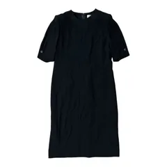  NINA RICCI ニナリッチ セレモニーワンピース ブラック 肩パッド 半袖 フォーマル 日本製 レディース 9ARサイズ【Z1741】