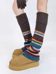 ウール テディ レッグウォーマー (レディース 冬 新作 ニット ニーハイソックス ロング 長い レッグウォーマー 靴下 ニーハイソックス)