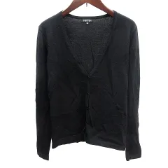 インディヴィ INDIVI ニット カーディガン ウール 長袖 38 M 黒 ブラック /AU